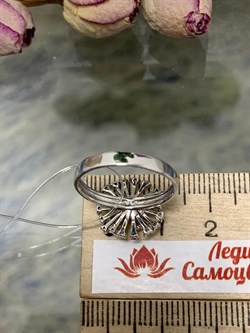 *Кольцо р.17 Одуванчик Белый Бр цв Белое арт 1-208483-00-00-610 вес 2,85 г - фото 142685