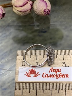 *Кольцо р.17 Одуванчик Белый Бр цв Белое арт 1-208483-00-00-610 вес 2,85 г - фото 142687