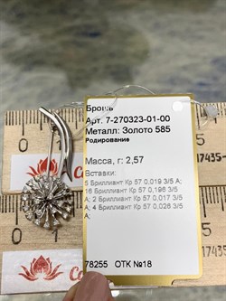 *Брошь Одуванчик Белый Бр цв Белое арт 7-270323-01-00-128 вес 2,57 г - фото 142702 *Брошь Одуванчик Белый Бр цв Белое арт 7-270323-01-00-128 вес 2,57 г - фото 142702