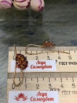 *Серьги Петли Одуванчик Рубин цв Красное арт 2-108483-00-03-401 вес 3,97 г - фото 142778 *Серьги Петли Одуванчик Рубин цв Красное арт 2-108483-00-03-401 вес 3,97 г - фото 142778