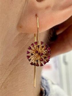 *Серьги Петли Одуванчик Рубин цв Красное арт 2-108483-00-03-401 вес 3,97 г - фото 142779 *Серьги Петли Одуванчик Рубин цв Красное арт 2-108483-00-03-401 вес 3,97 г - фото 142779