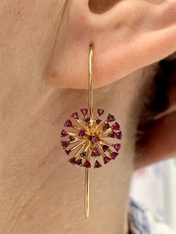 *Серьги Петли Одуванчик Рубин цв Красное арт 2-108483-00-03-401 вес 3,97 г - фото 142780 *Серьги Петли Одуванчик Рубин цв Красное арт 2-108483-00-03-401 вес 3,97 г - фото 142780