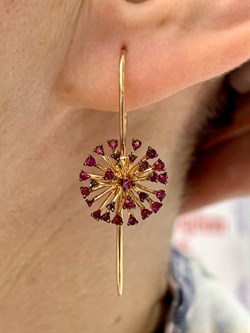 *Серьги Петли Одуванчик Рубин цв Красное арт 2-108483-00-03-401 вес 3,97 г - фото 142782 *Серьги Петли Одуванчик Рубин цв Красное арт 2-108483-00-03-401 вес 3,97 г - фото 142782
