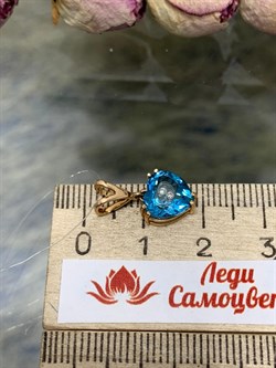 *Подвеска Сердце Голубой Топаз цв Красное арт. 046п-172 (вес 1,24 г) - фото 143369 *Подвеска Сердце Голубой Топаз цв Красное арт. 046п-172 (вес 1,24 г) - фото 143369