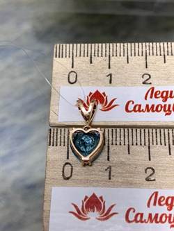 *Подвеска Сердце Голубой Топаз цв Красное арт. 046п-172 (вес 1,24 г) - фото 143370 *Подвеска Сердце Голубой Топаз цв Красное арт. 046п-172 (вес 1,24 г) - фото 143370