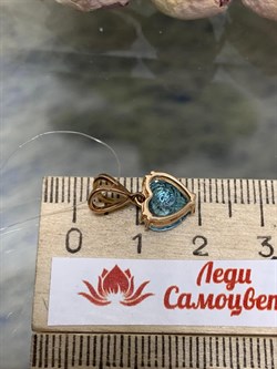 *Подвеска Сердце Голубой Топаз цв Красное арт. 046п-172 (вес 1,24 г) - фото 143371 *Подвеска Сердце Голубой Топаз цв Красное арт. 046п-172 (вес 1,24 г) - фото 143371