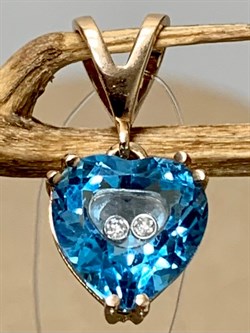 *Подвеска Сердце Голубой Топаз цв Красное арт. 046п-172 (вес 1,24 г) - фото 143373 *Подвеска Сердце Голубой Топаз цв Красное арт. 046п-172 (вес 1,24 г) - фото 143373