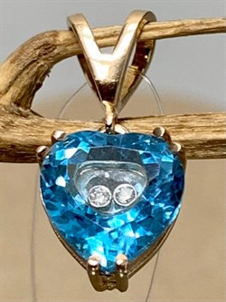 *Подвеска Сердце Голубой Топаз цв Красное арт. 046п-172 (вес 1,24 г) - фото 143375 *Подвеска Сердце Голубой Топаз цв Красное арт. 046п-172 (вес 1,24 г) - фото 143375