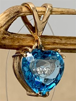 *Подвеска Сердце Голубой Топаз цв Красное арт. 046п-172 (вес 1,24 г) - фото 143377 *Подвеска Сердце Голубой Топаз цв Красное арт. 046п-172 (вес 1,24 г) - фото 143377