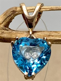 *Подвеска Сердце Голубой Топаз цв Красное арт. 046п-172 (вес 1,24 г) - фото 143378 *Подвеска Сердце Голубой Топаз цв Красное арт. 046п-172 (вес 1,24 г) - фото 143378