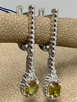 *Серьги Султанит иск арт. 02-2097/00СТ-00-229 вес 3,76 г - фото 146390