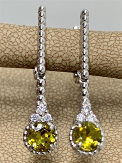 *Серьги Султанит иск арт. 02-2097/00СТ-00-229 вес 3,76 г - фото 146392