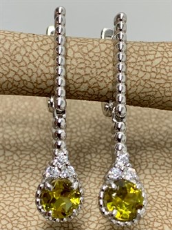 *Серьги Султанит иск арт. 02-2097/00СТ-00-229 вес 3,76 г - фото 146393