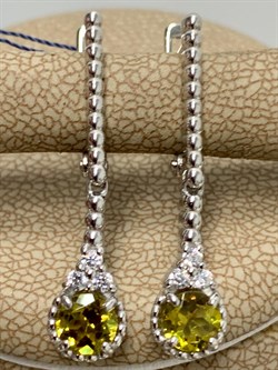 *Серьги Султанит иск арт. 02-2097/00СТ-00-229 вес 3,76 г - фото 146394