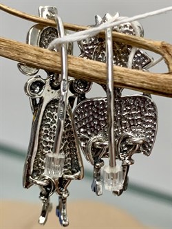 *Серьги Red+White Эмаль арт. 1758С-016 вес 7,1 г - фото 146553