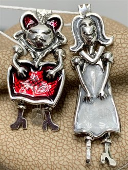 *Серьги Red+White Эмаль арт. 1758С-016 вес 7,1 г - фото 146555