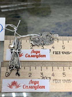 *Серьги Red+White Эмаль арт. 1758С-016 вес 7,1 г - фото 146559