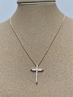 *Колье р.45 Белый Бр цв Красное арт 6-362-073 вес 2,6 г - фото 150034