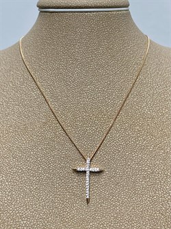 *Колье р.45 Белый Бр цв Красное арт 6-362-073 вес 2,6 г - фото 150035