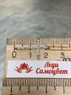 *Колье р.45 Белый Бр цв Красное арт 6-362-073 вес 2,6 г - фото 150038