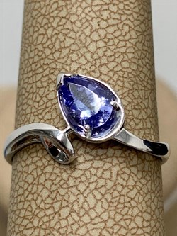 *Кольцо р.18,5 Танзанит цв Белое арт 1-206468-00-31-881 вес 2,05 г - фото 150050