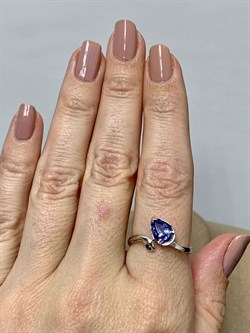 *Кольцо р.18,5 Танзанит цв Белое арт 1-206468-00-31-881 вес 2,05 г - фото 150051