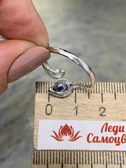 *Кольцо р.18,5 Танзанит цв Белое арт 1-206468-00-31-881 вес 2,05 г - фото 150052