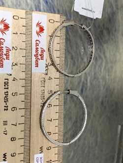 *Серьги Конго Белый Фианит Микро Вставки арт. CZ-E02943-X-W-X-X-W-679, (вес 8,6 г) - фото 150206 *Серьги Конго Белый Фианит Микро Вставки арт. CZ-E02943-X-W-X-X-W-679, (вес 8,6 г) - фото 150206