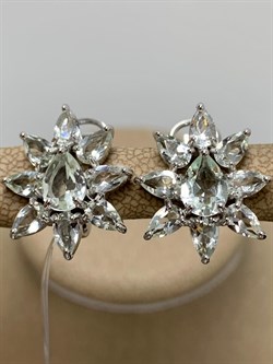 *Серьги Празиолит арт. 02-2409/000П-00-931  вес 5,23 г - фото 150911 *Серьги Празиолит арт. 02-2409/000П-00-931  вес 5,23 г - фото 150911