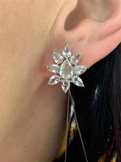 *Серьги Празиолит арт. 02-2409/000П-00-931  вес 5,23 г - фото 150913 *Серьги Празиолит арт. 02-2409/000П-00-931  вес 5,23 г - фото 150913