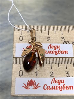 *Подвеска Барбарис Янтарь цв Красное арт. 03-2869-00-271-1110-46-064 вес 1,97 г - фото 151053