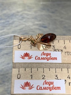 *Подвеска Барбарис Янтарь цв Красное арт. 03-2869-00-271-1110-46-064 вес 1,97 г - фото 151054