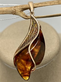 *Подвеска Лепесток Янтарь цв Красное арт. 03-2539-00-271-1110-46-080 вес 2,25 г - фото 151067 *Подвеска Лепесток Янтарь цв Красное арт. 03-2539-00-271-1110-46-080 вес 2,25 г - фото 151067