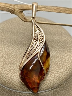 *Подвеска Лепесток Янтарь цв Красное арт. 03-2539-00-271-1110-46-080 вес 2,25 г - фото 151068 *Подвеска Лепесток Янтарь цв Красное арт. 03-2539-00-271-1110-46-080 вес 2,25 г - фото 151068