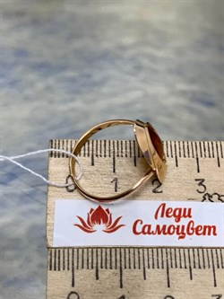 *Кольцо р.18 Кофе Янтарь цв Красное арт. 01-5045-01-271-1110-46-019 вес 2,18 г - фото 151407