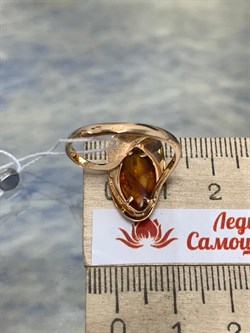 *Кольцо р.18 Кофе Янтарь цв Красное арт. 01-5045-01-271-1110-46-019 вес 2,18 г - фото 151409