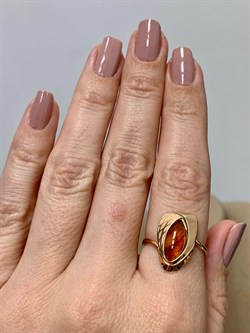 *Кольцо р.18 Кофе Янтарь цв Красное арт. 01-5045-01-271-1110-46-019 вес 2,18 г - фото 151410