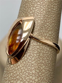 *Кольцо р.18 Кофе Янтарь цв Красное арт. 01-5045-01-271-1110-46-019 вес 2,18 г - фото 151413