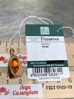 *Подвеска Кофе Янтарь цв Красное арт. 03-2682-01-271-1110-46-611 вес 1,27 г - фото 151418 *Подвеска Кофе Янтарь цв Красное арт. 03-2682-01-271-1110-46-611 вес 1,27 г - фото 151418