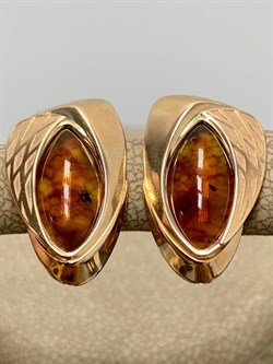 *Серьги Кофе Янтарь цв Красное арт. 02-3949-01-271-1110-46-778 вес 3,1 г - фото 151434 *Серьги Кофе Янтарь цв Красное арт. 02-3949-01-271-1110-46-778 вес 3,1 г - фото 151434