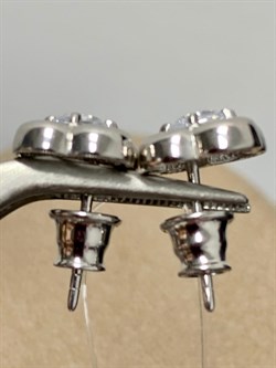 *Пусеты Клевер🍀 Белый Фианит арт. 02-1339/00КЦ-00-940 (вес 2,18 г) - фото 152560