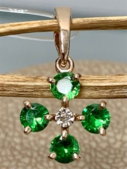 *Подвеска Цаворит цв Красное арт. 33832-132-575 вес 0,59 г - фото 152787