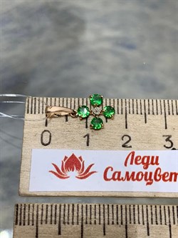 *Подвеска Цаворит цв Красное арт. 33832-132-575 вес 0,59 г - фото 152792