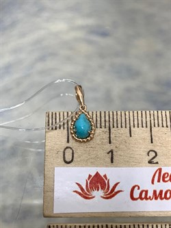 *Подвеска Бирюза Аризона цв Красное арт. 34693-112-405 (вес 0,57 г) - фото 153018