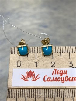 *Пусеты Бирюза Аризона цв Лимонное арт. 24694-312-418 (вес 1,63 г) - фото 153045 *Пусеты Бирюза Аризона цв Лимонное арт. 24694-312-418 (вес 1,63 г) - фото 153045