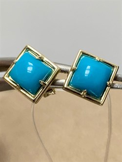 *Пусеты Бирюза Аризона цв Лимонное арт. 24694-312-418 (вес 1,63 г) - фото 153047 *Пусеты Бирюза Аризона цв Лимонное арт. 24694-312-418 (вес 1,63 г) - фото 153047