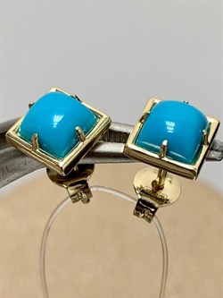 *Пусеты Бирюза Аризона цв Лимонное арт. 24694-312-418 (вес 1,63 г) - фото 153049 *Пусеты Бирюза Аризона цв Лимонное арт. 24694-312-418 (вес 1,63 г) - фото 153049