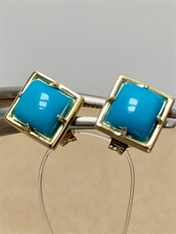 *Пусеты Бирюза Аризона цв Лимонное арт. 24694-312-418 (вес 1,63 г) - фото 153051 *Пусеты Бирюза Аризона цв Лимонное арт. 24694-312-418 (вес 1,63 г) - фото 153051