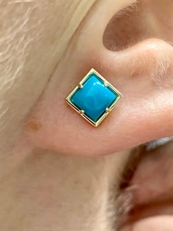 *Пусеты Бирюза Аризона цв Лимонное арт. 24694-312-418 (вес 1,63 г) - фото 153052 *Пусеты Бирюза Аризона цв Лимонное арт. 24694-312-418 (вес 1,63 г) - фото 153052