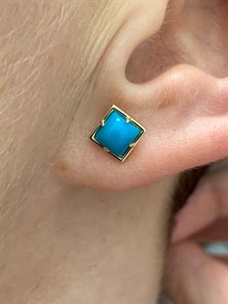 *Пусеты Бирюза Аризона цв Лимонное арт. 24694-312-418 (вес 1,63 г) - фото 153053 *Пусеты Бирюза Аризона цв Лимонное арт. 24694-312-418 (вес 1,63 г) - фото 153053